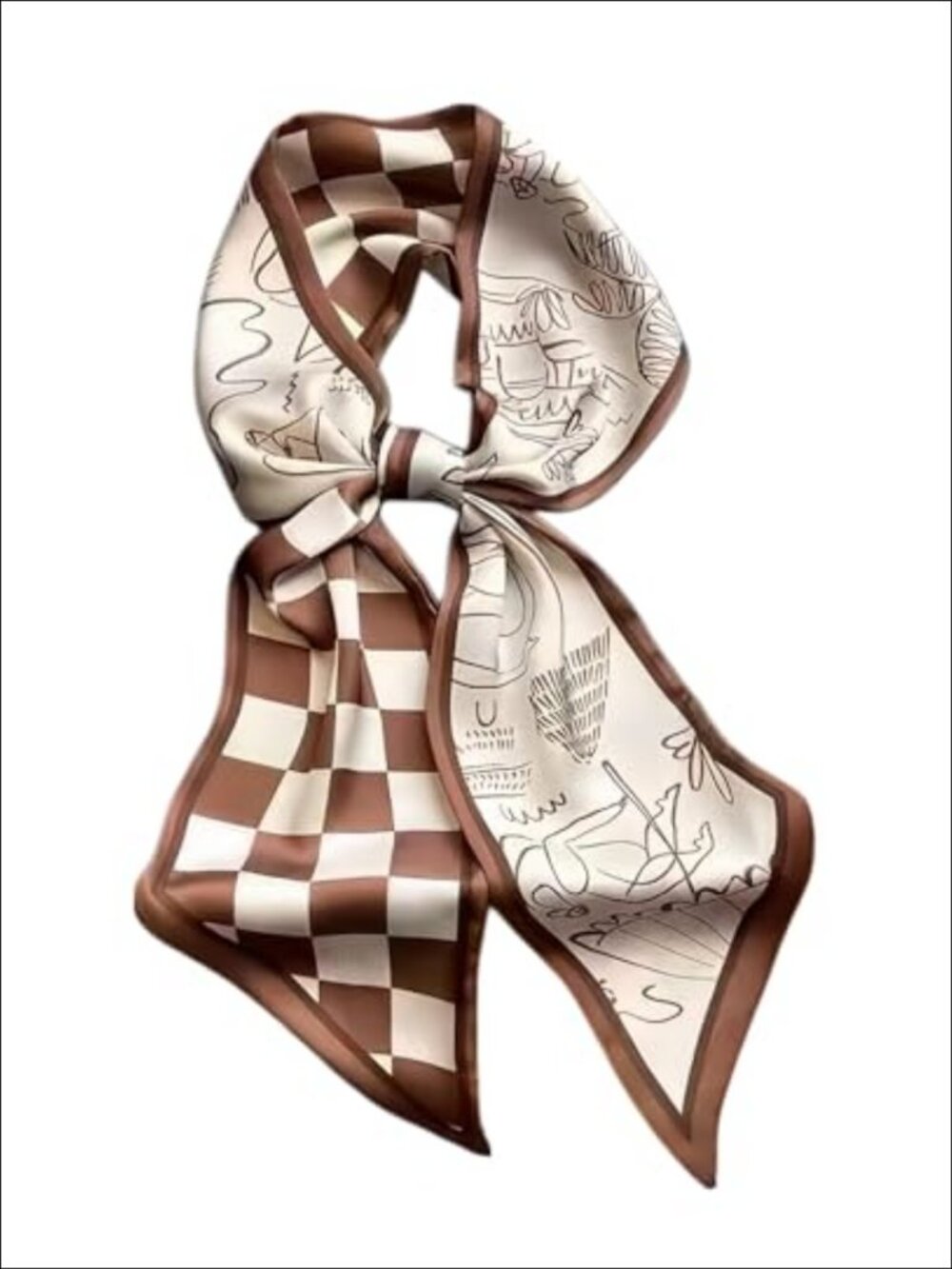 Silk Feeling Skinny Scarf 58in Long Lightweight Neck Hair Purse Belt Accessory